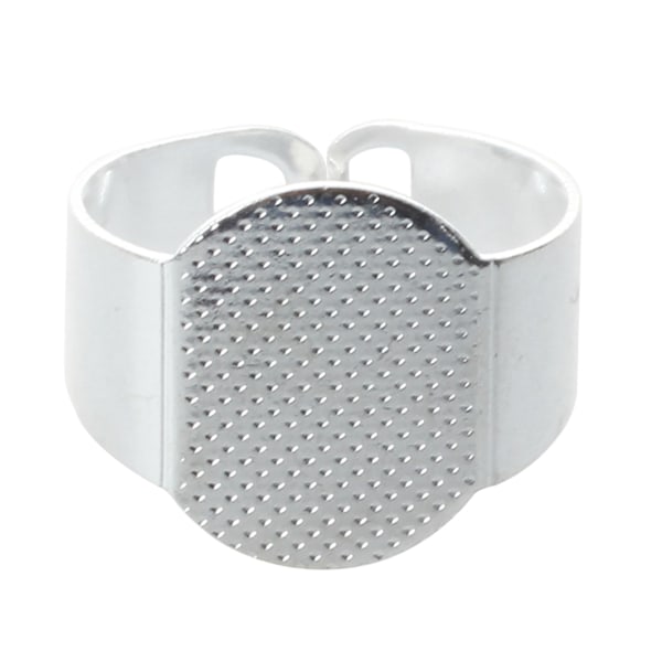 XJ-20 st 15 mm Silver Oval Justerbar Ringhållare för Hantverk