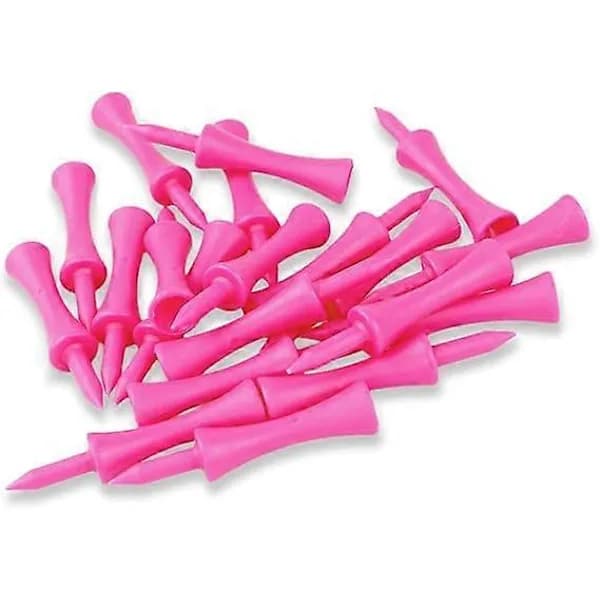 Rosa Golftees i Plast 59MM 10-pack Golftees, Begränsad Plastbollspike