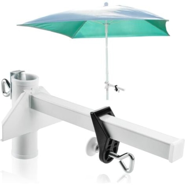 Parasolfod i metal - Balkonholder til parasoller - Paraplyholder til brede balkonrækværk (28mm-38mm)