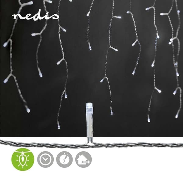 XJ-Dekorative Istapplys | 360 LED | Kald Hvit | 9,00 m | Lyseffekter: 7 | Strømadapter