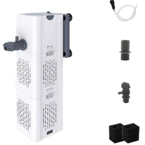 Integrert akvariefilter 80-250 L, 15 W, 1000 l/t gjennomstrømning, integrert filtreringspumpe med filtersvamp
