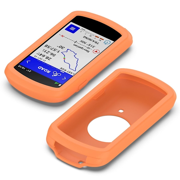 XJ-Ridsefast blødt silikoneetui til Garmin Edge 1040 cykel GPS-computer beskyttende etui (YJD) Orange