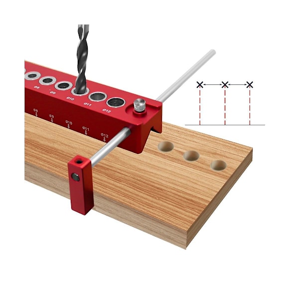 XJ-3-12mm Vertikal Lommehul Jig Træbearbejdning Dyvel Boreguide Selvcentrerende Bor Bit Guide Jig Po