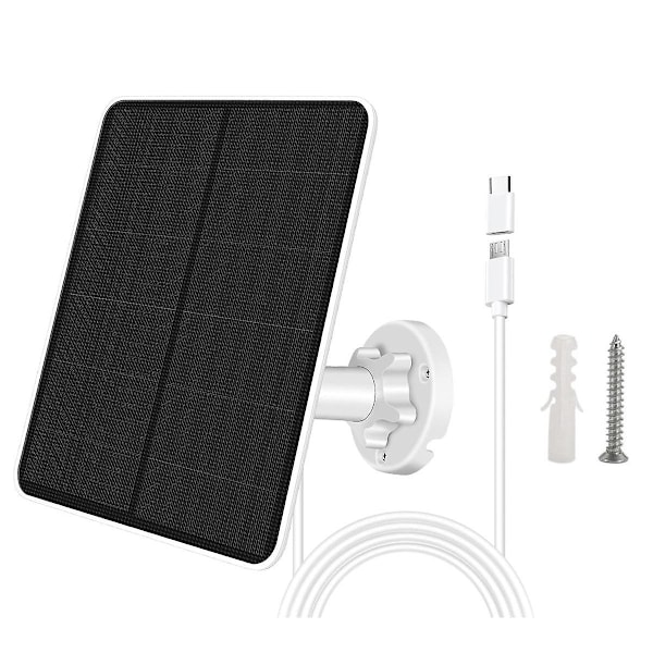 XJ-aurinkopaneeli valvontakameraan, 5 W aurinkopaneeli Micro-usb- ja Usb-c-portilla, ip65-vedenpitävä