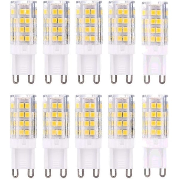 10 stk. G9 LED-pærer, Varm hvid 3000K 5W G9 svarende til 40W halogenpærer 420 Lumen; Ikke dæmpbar [Energiklasse A+]