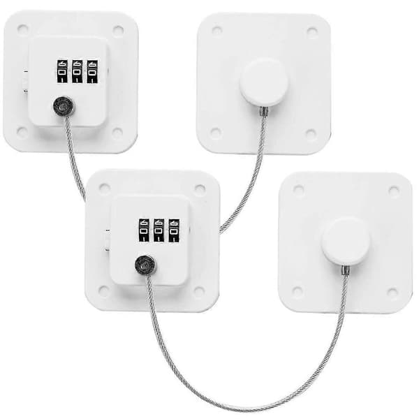 2-pack Refrigerator Lock Refrigerator Door Lock Freezer Lock Combination Lock -Sy White White 7.20X6.80X2.00CM