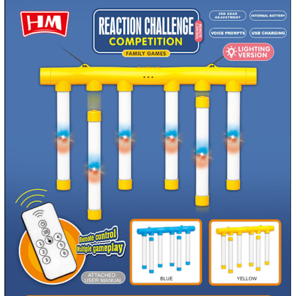 Catching Game with Falling Sticks, Hand-Eye Coordination & Reaction Training Toy Blue Remote Control remote control blue