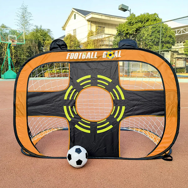 2-i-1 Fotbollsmålnät Multifunktionella Vikbara Fotbollsmål Pop Up Portabel Träningsgrind för Barns Fotbollsträning