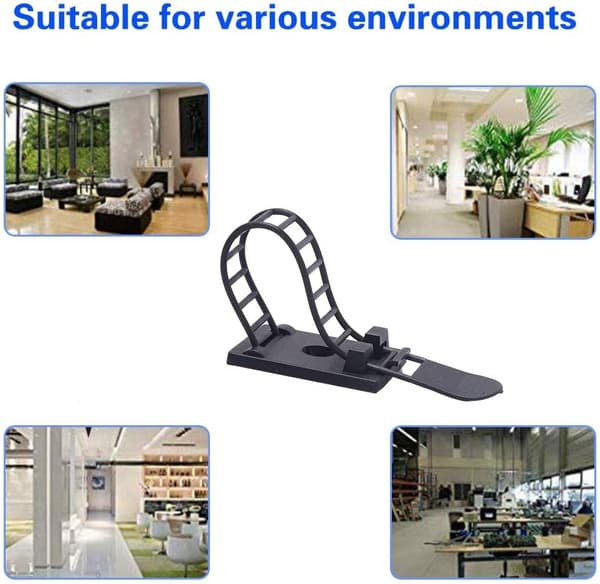 Adjustable Self-Adhesive Nylon Cable Ties Cable Clips with ,ZQKLA