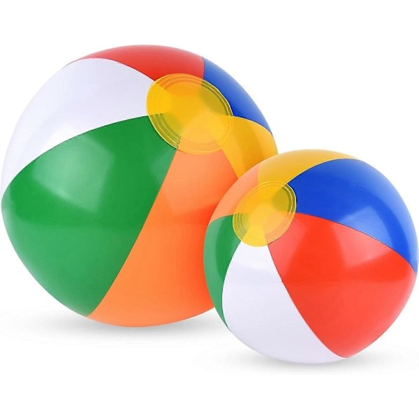 Badbollar Uppblåsbara Strandleksaker Regnbågsbadboll Bulk, 2-pack