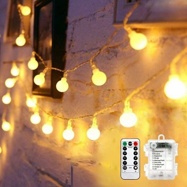 2-pack Ljusslingor, 6M 40 LED Slingor Utomhus Vattentät IP65 med 16 Färger Timer Fjärrkontroll, Ljusslingor