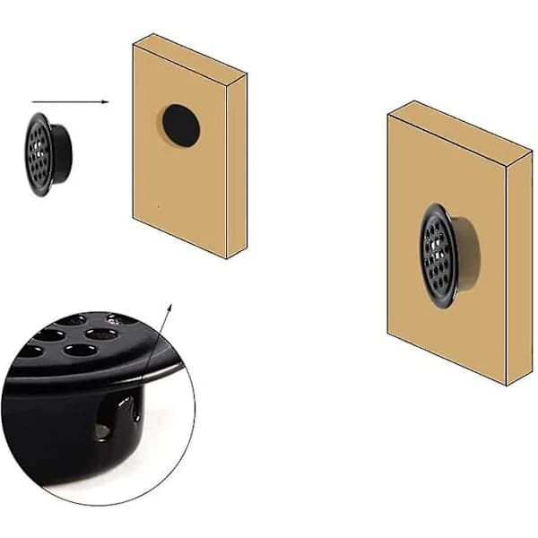 10 stk. ventilationshuller i rustfrit stål, diameter runde ventilationer, ventilationslåg, metaldørventiler, ventilationsgitre, velegnet til skabe, ...