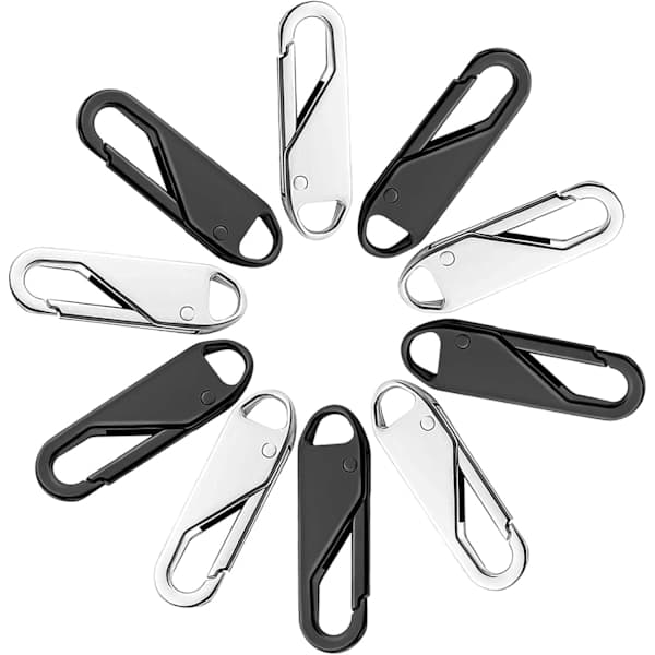 (10 pcs) Upgraded Zipper Pulls - Premium Replacement Tabs Cord Extension Fixer for Luggage, Backpacks, Jackets, Purses, Handbags