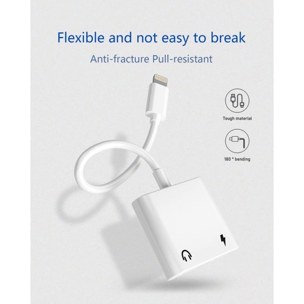 [2 in 1] Kuulokeadapteri iPhonelle, Apple Lightning - 3,5 mm:n Jack Aux -äänidongle Autotarvike Yhteensopiva Kuulokeadapteri