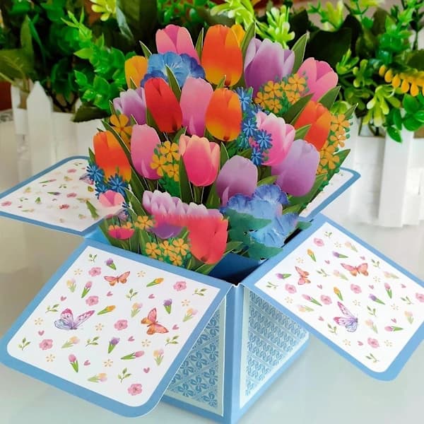 3D Pop-up Buket Papirblomster 4 4