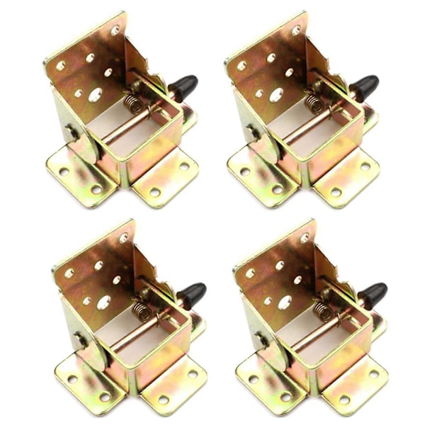 4 Pcs Self-Locking Hinges Strong Bearing Capacity Iron Folding Hinge Table Leg Brackets Folding Tools JIKAIX