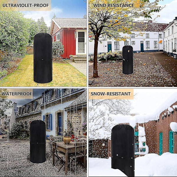 Väderbeständigt Utomhusvärmarskydd för Uteplats - UV-Resistent 600D Oxfordtyg - Rund - 50 X 50 X 120cm