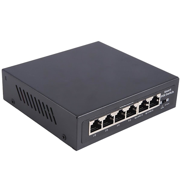 XJ-Poe Switch 6-port 100 Mbps Switch 4 Poe+2 Uplink Med Intern Strömförsörjning Kontor Hemmanätverk Hub För Ip C