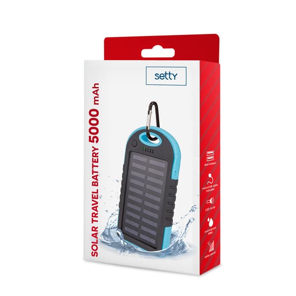 Setty solar-powered power bank 5000 mAh blue R