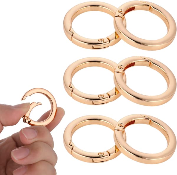 Metallfjäderlåsnyckelringar för handväskrem, guld
