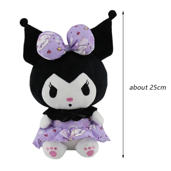 Söt My Melody Cartoon Kuromi Plyschleksak med Rosa Kjole Pink Skirt