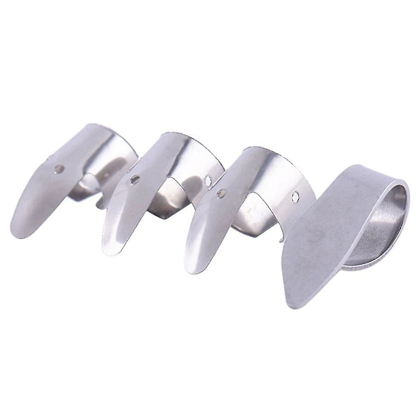 XJ-3 Metall Fingerplektrum + 1 Tumplektrum Set Gitarr Fingerplektrum För Gitarr Dobro Banjo, etc.