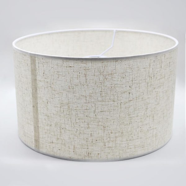 Textil lampskärm medium trumskärm för bordslampa (vit)