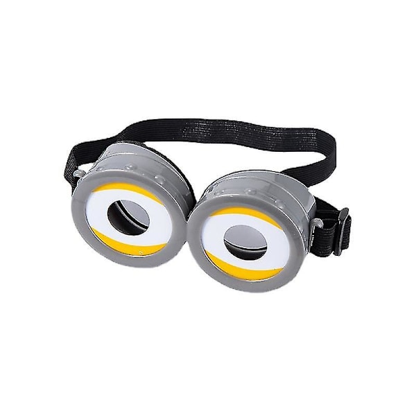 Roliga Dekorativa Minions Cosplay Kostymglasögon Partyrekvisita 3D Runda Glas Födelsedagsfesttillbehör Dekoration kk