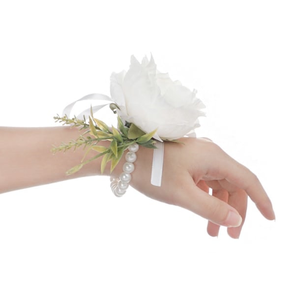 XJ-6st Brud Brudgom Bryllup Corsage håndledsblomster, håndledsblommo