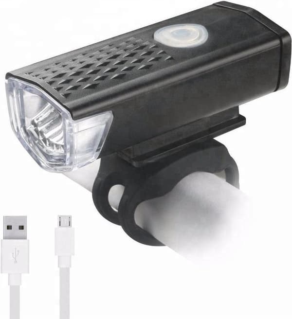 Pyörän valo - 400 lumenia - USB-kaapeli - Etuvalo - Musta