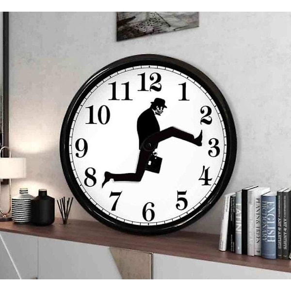 Inspirerad Lazybones Väggklocka Kreativ Tyst Ljudlös Klocka Väggkonst För Hem Vardagsrum (svart)