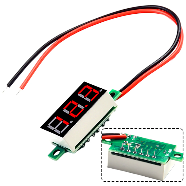 Grossist Tvåtråds Voltmeter LED Digital Spänningstabell DC 2-linjers DSN-DVML-368-2 Displaymätare DC4.5-30V Elektriska Mätinstrument