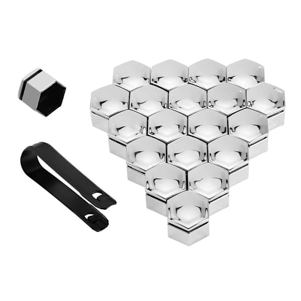 Wheel nut cover / Wheel bolt cover 20-pack with mounting tool 19 mm