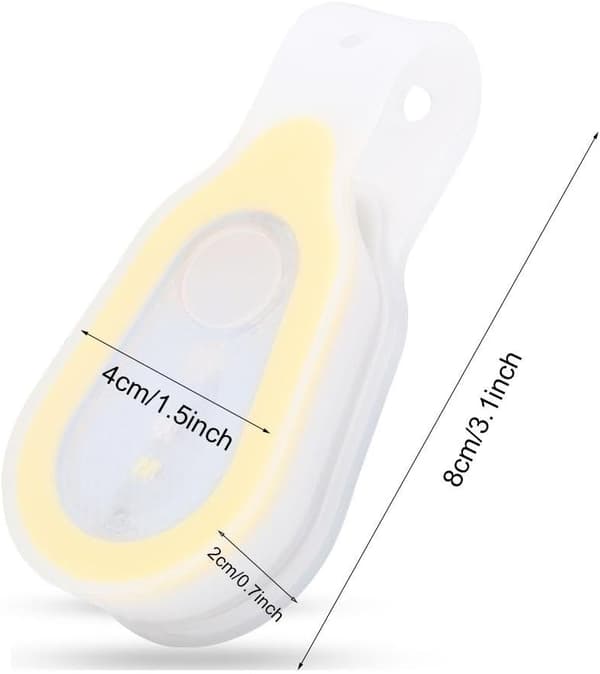 Running Light for Runners, Waterproof Portable LED Mini Night Button Lamp Silicone Clip Strobe Light (Yellow)