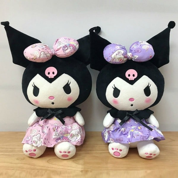 Söt My Melody Cartoon Kuromi Plyschleksak med Rosa Kjole Pink Skirt