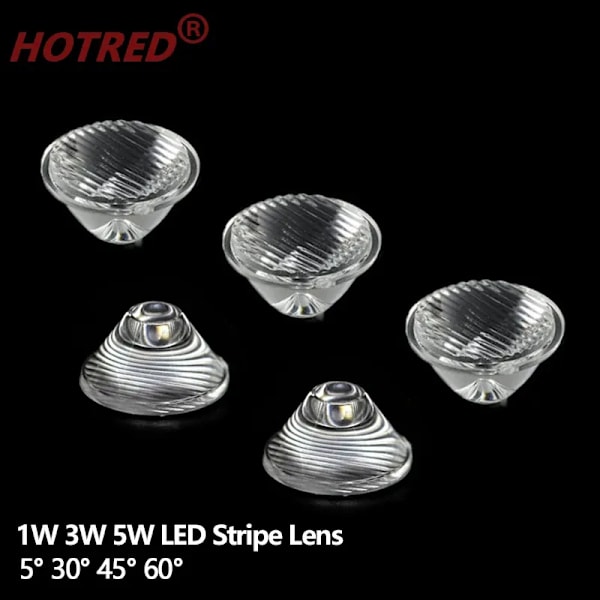 10 stk. 20 mm 1W 3W 5W LED-stribe LED-linse 5 30 45 60 graders optisk PMMA LED-linse reflektor kollimator til E27 MR16 GU10 spotlys
