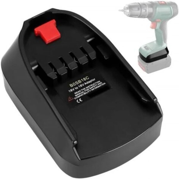 Batteriadapter Kompatibel med Bosch 18V GBA Bærbar Batterikonverter Kompatibel med Bosch Hageserie Grønt Verktøy (Modell BS-C, Svart)