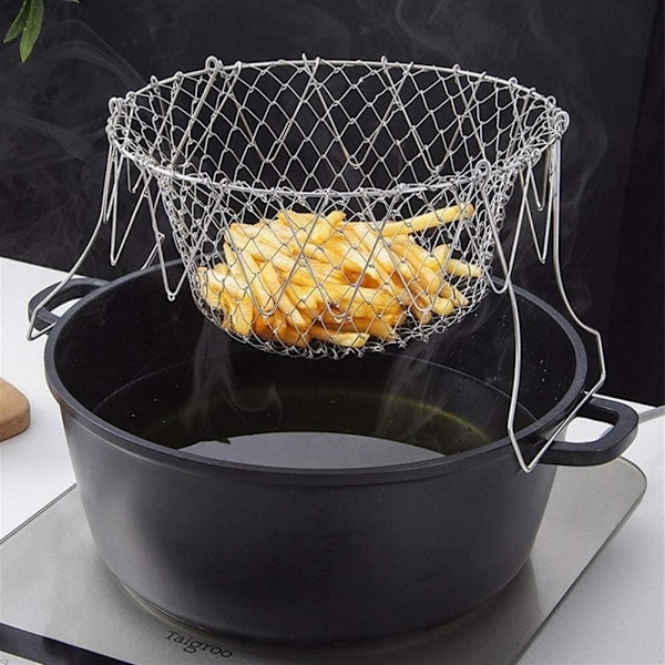 XJ-Expanderbar Fritöskorg i Rostfritt Stål - 23 cm