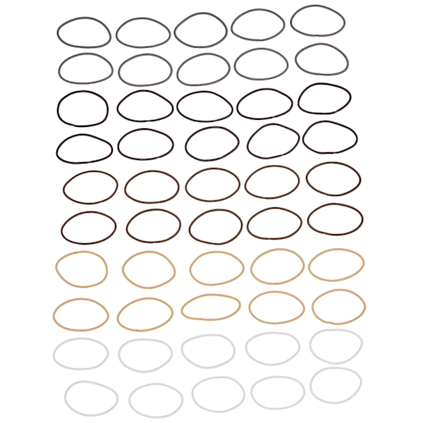XJ Hårgummiband för kvinnor - 2 mm, Neutrala, 50-pack