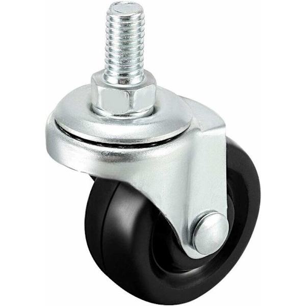 4-pack 40 mm rubber wheels with M8 threaded rod