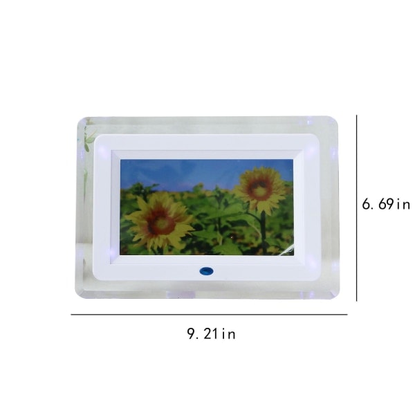 7 Tommer Digital Elektronisk Fotoramme LED Akryl Fotoalbum Videoafspilning i Loop, Indbygget Ur og Kalender, LCD Digital Fotoramme