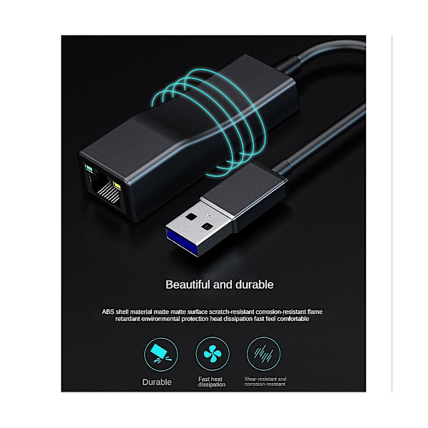 XJ-Usb til Ethernet Adapter, usb 3.0 til Gigabit Ethernet Lan Netværksadapter Driverfri Kompatibel For