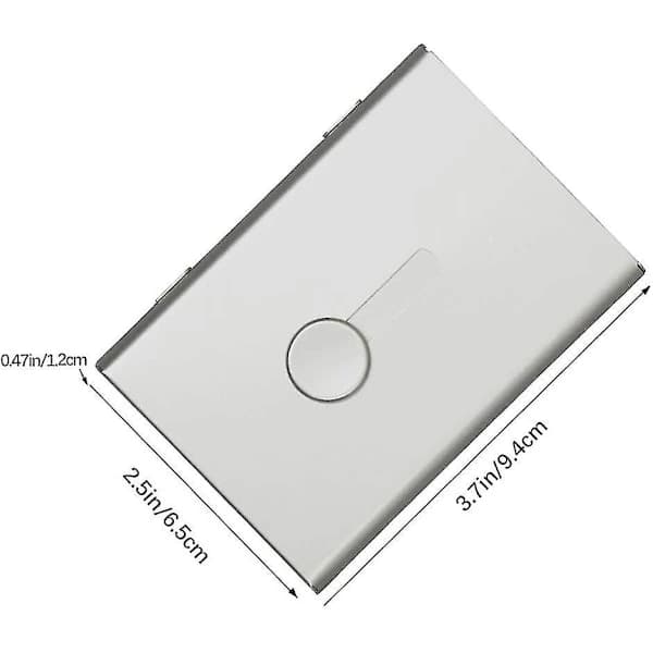 Bärbar visitkortshållare i rostfritt stål (Silver)