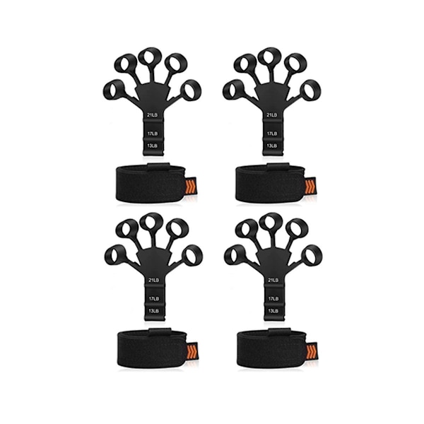 XJ-4-pack Finger Extensor Justerbar Silikon Handtränare För Att Förbättra Fingerfunktion Och Rörelse