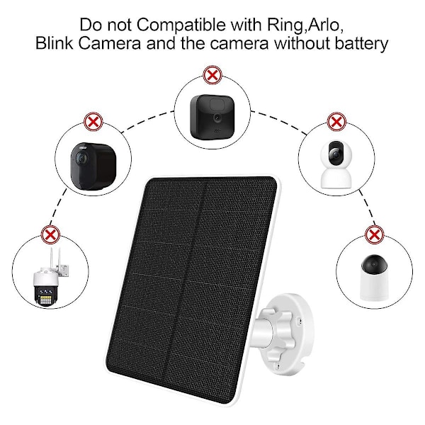 XJ-aurinkopaneeli valvontakameraan, 5 W aurinkopaneeli Micro-usb- ja Usb-c-portilla, ip65-vedenpitävä