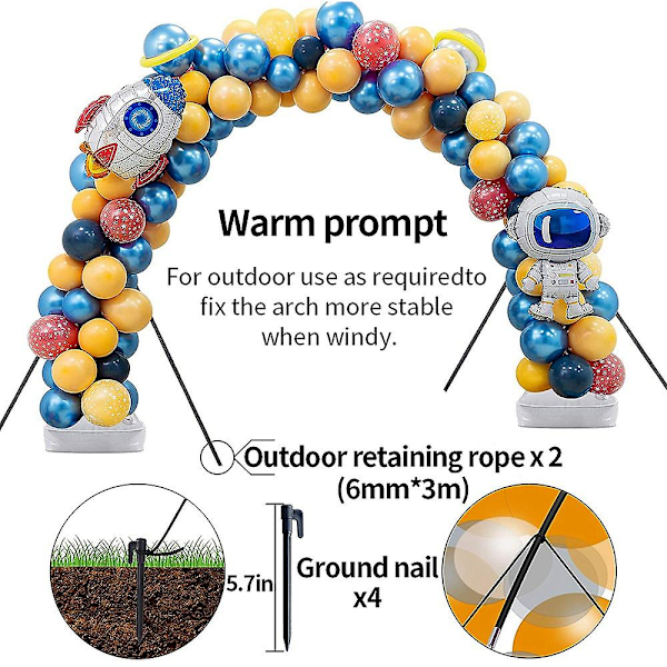 XJ-Ballongbåge Kit Cirka 3 meter Hög Justerbar Ballongställning Set Vit