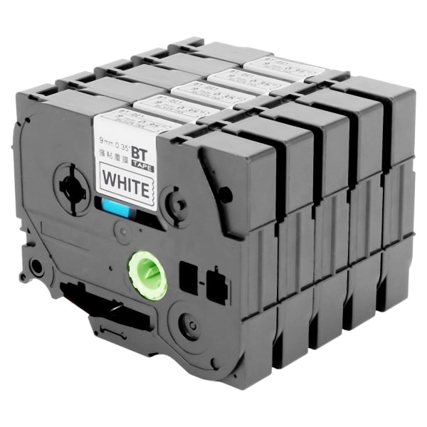 5 st Tze-221 9 mm svart på vit Tze221 Tz221 Tze 221 tejp för Brother P-touch etikettskrivare L
