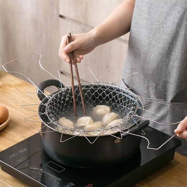 XJ-Expanderbar Fritöskorg i Rostfritt Stål - 23 cm