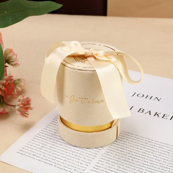 XJ-Blommig godisask Bröllopspresent VIT 10 X 7,5 CM Vit