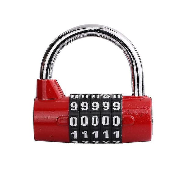 5-digit combination lock, suitable for gym lockers and toolboxes (red)